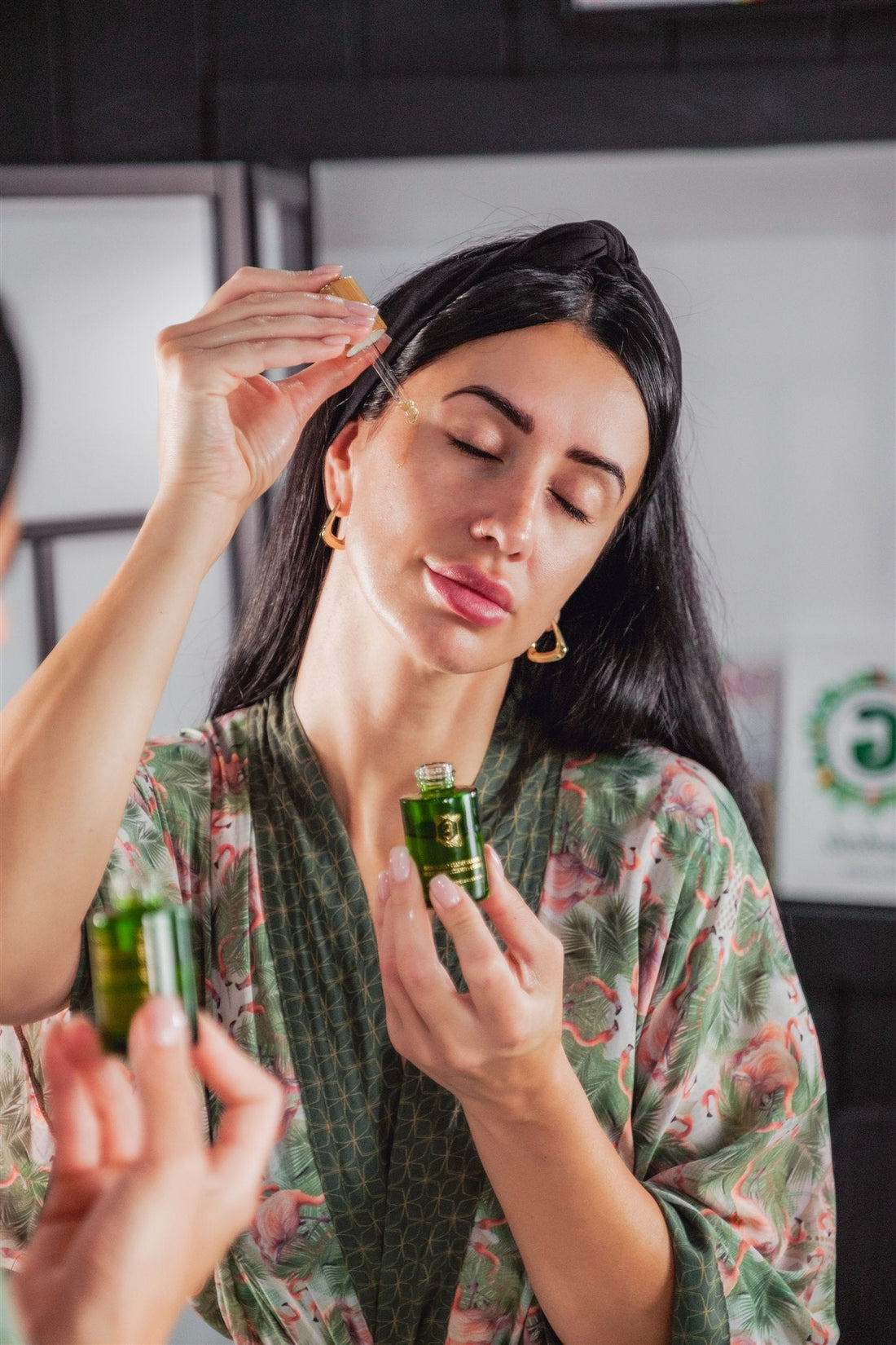 Woman using Gachala Skincare's Amazonian Goddess Serum in a daily routine, perfect for clean beauty seekers in Toronto and London, Canada.