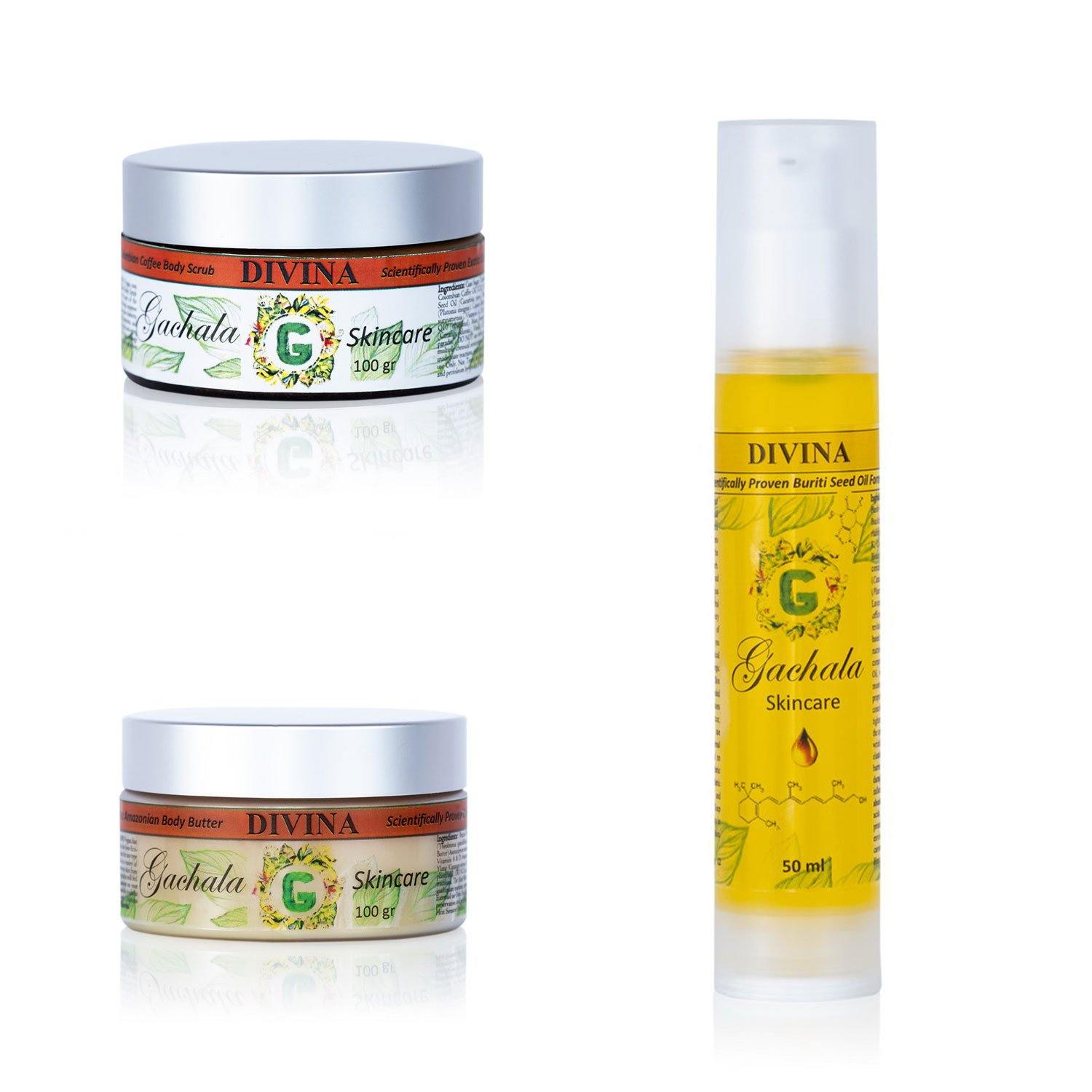 BODY GLOW - Coffee Body Scrub + Body Butter + Body Serum - GACHALA SKINCARE Pure and Organic Inc.